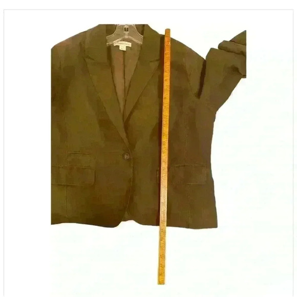 Coldwater Creek Wm’s  Brown Faux Suede Blazer Jacket M Button Casual Long Sleeve - Picture 6 of 7